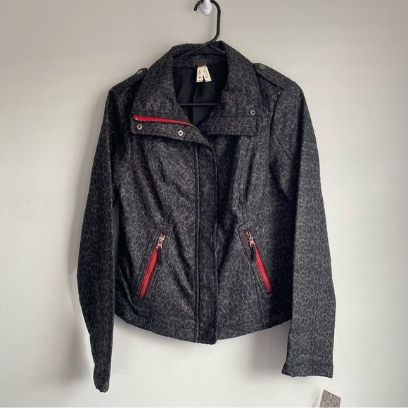 Free People We The Free Leopard Print Pop Moto Jacket - Picture 1 of 10
